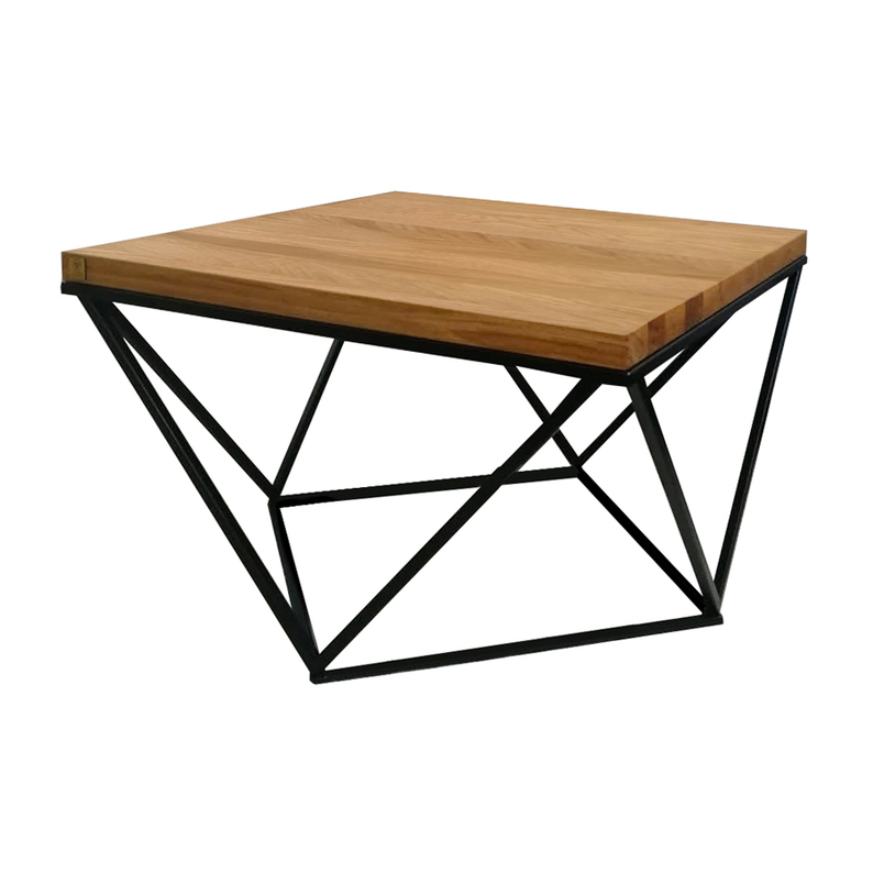 Table basse Livte sur socle noir 70x70 cm
