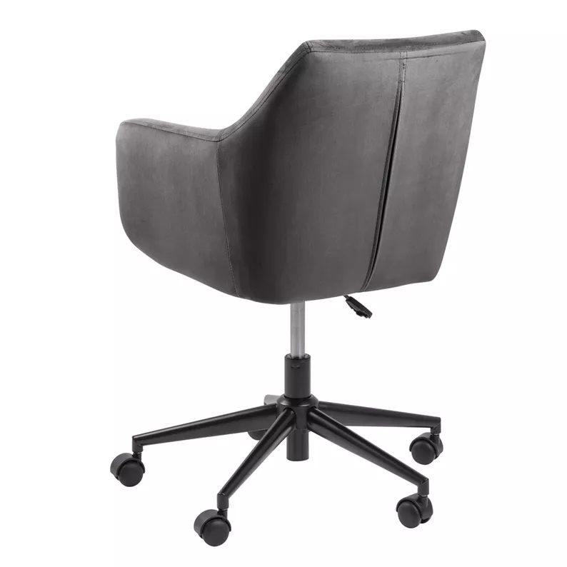 MARCELIO Chaise de bureau grise foncée de velours