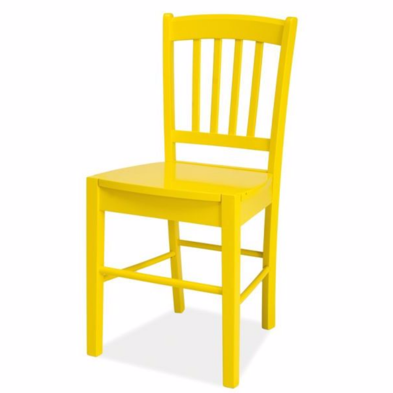 BERGEN Chaise en bois jaune