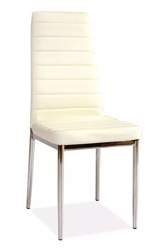 LASTAD Chaise blanche pieds acier chromé 
