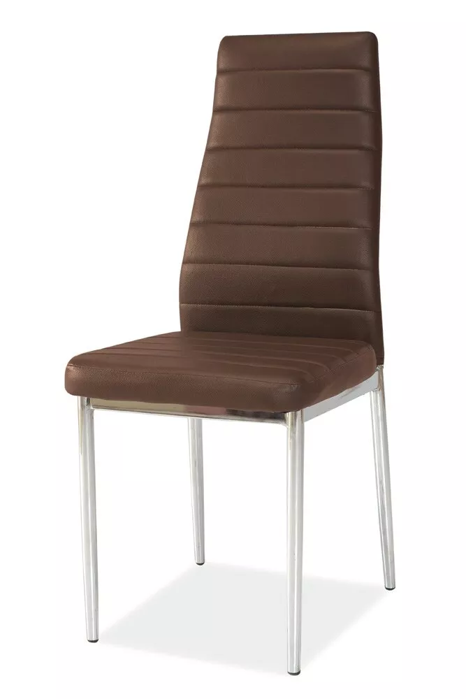 LASTAD Chaise brune pieds acier chromé 