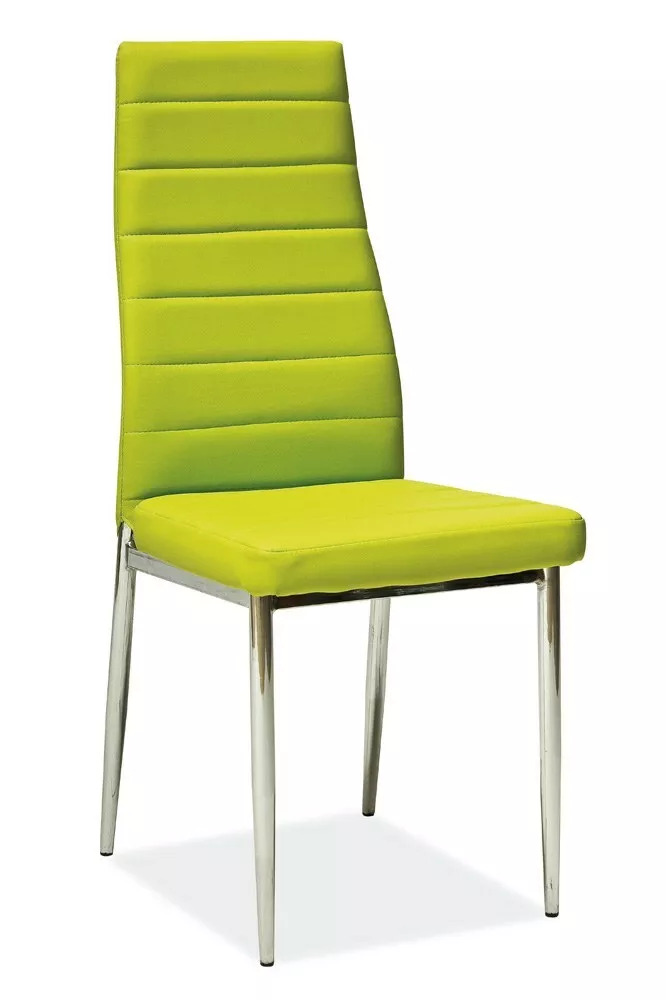 LASTAD Chaise verte pieds acier chromé