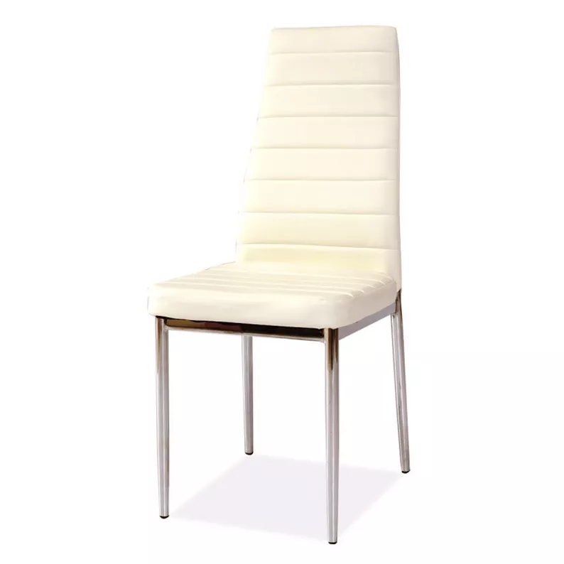 LASTAD Chaise blanche pieds acier chromé 
