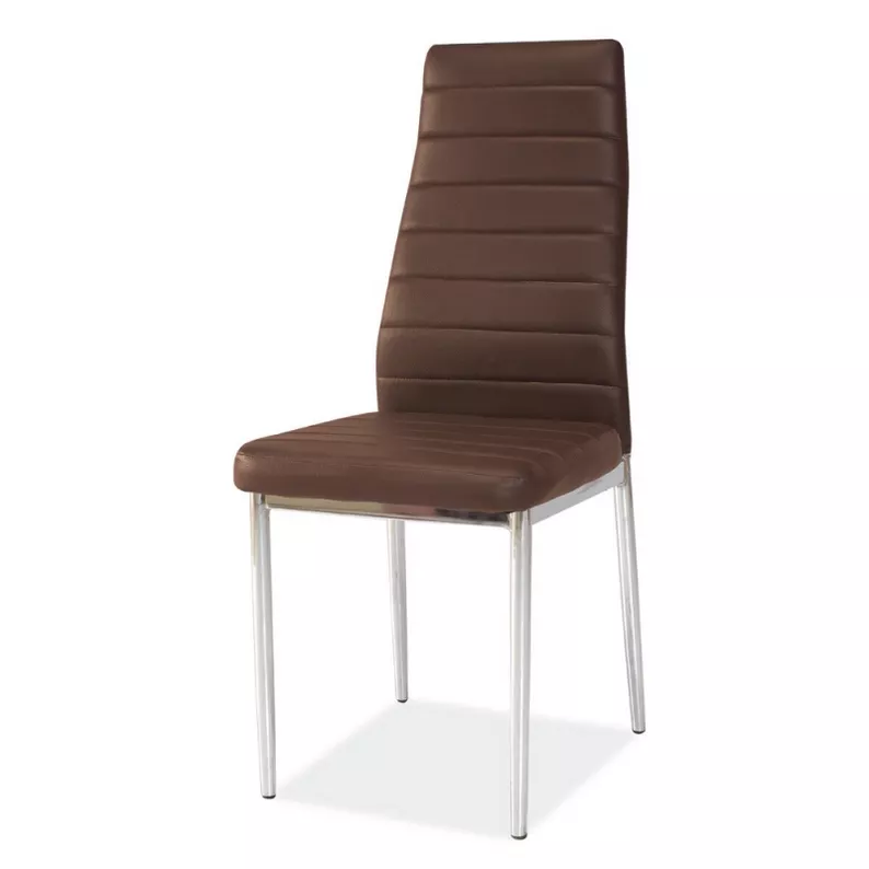 LASTAD Chaise brune pieds acier chromé 