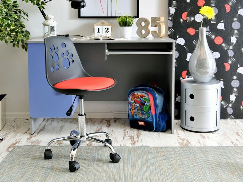 FOOT Chaise de bureau enfant noir / rouge - Selsey