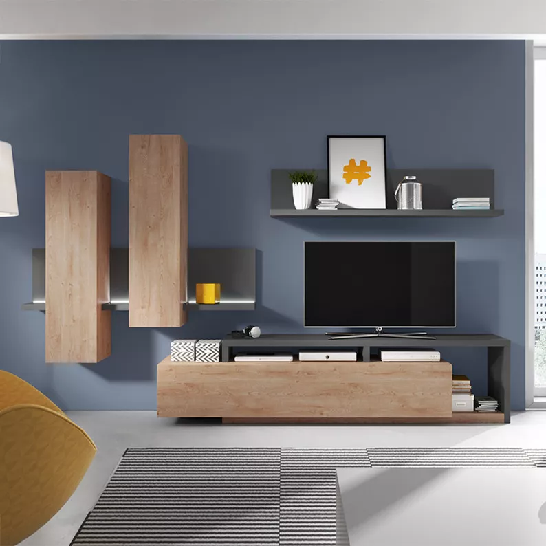 FERIDO Étagère murale 150 cm gris anthracite