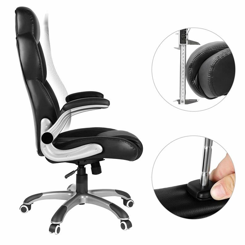 GERWYN Chaise de bureau ergonomique noire