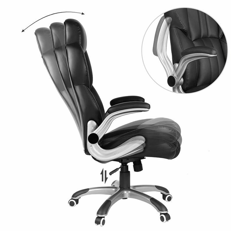 GERWYN Chaise de bureau ergonomique noire
