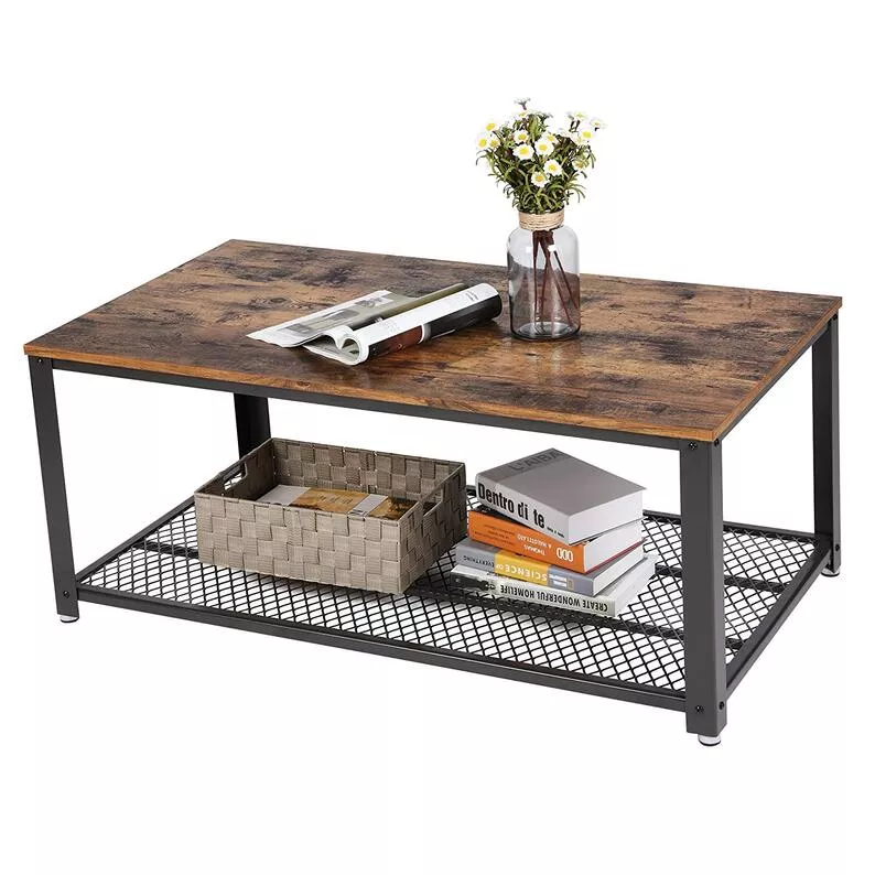 MALEK Table basse marron look usé 106x60 cm