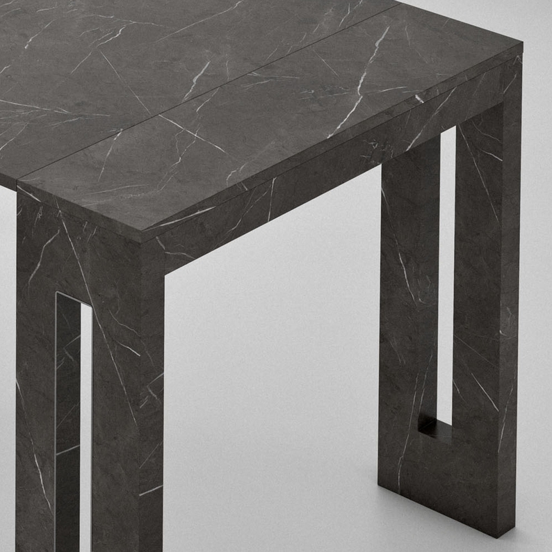 ROMANSIA Table extensible italienne marbre noir