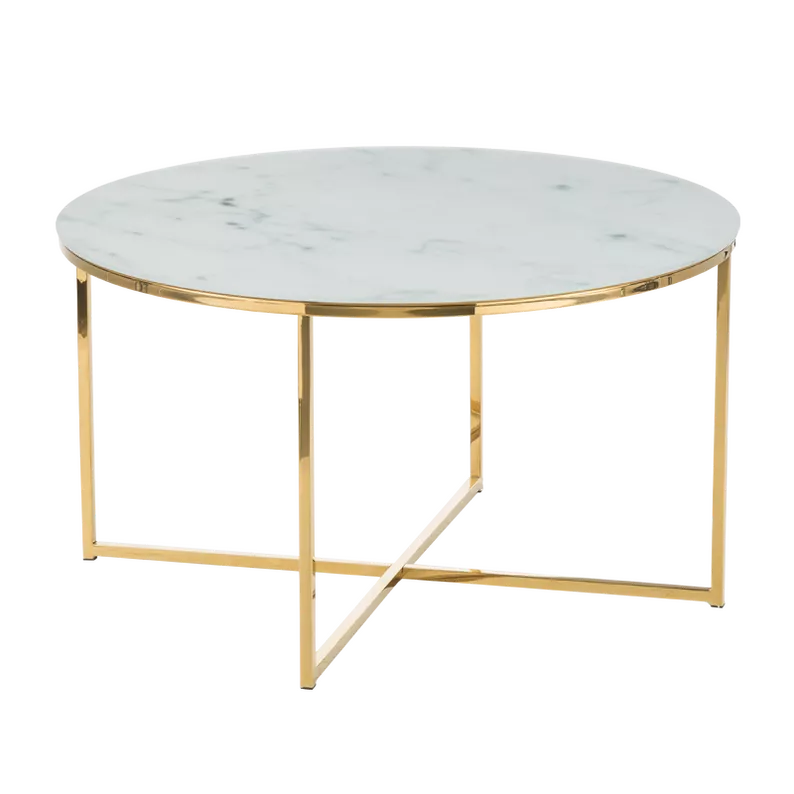 ALISMA Table basse Ø 80 cm - base dorée