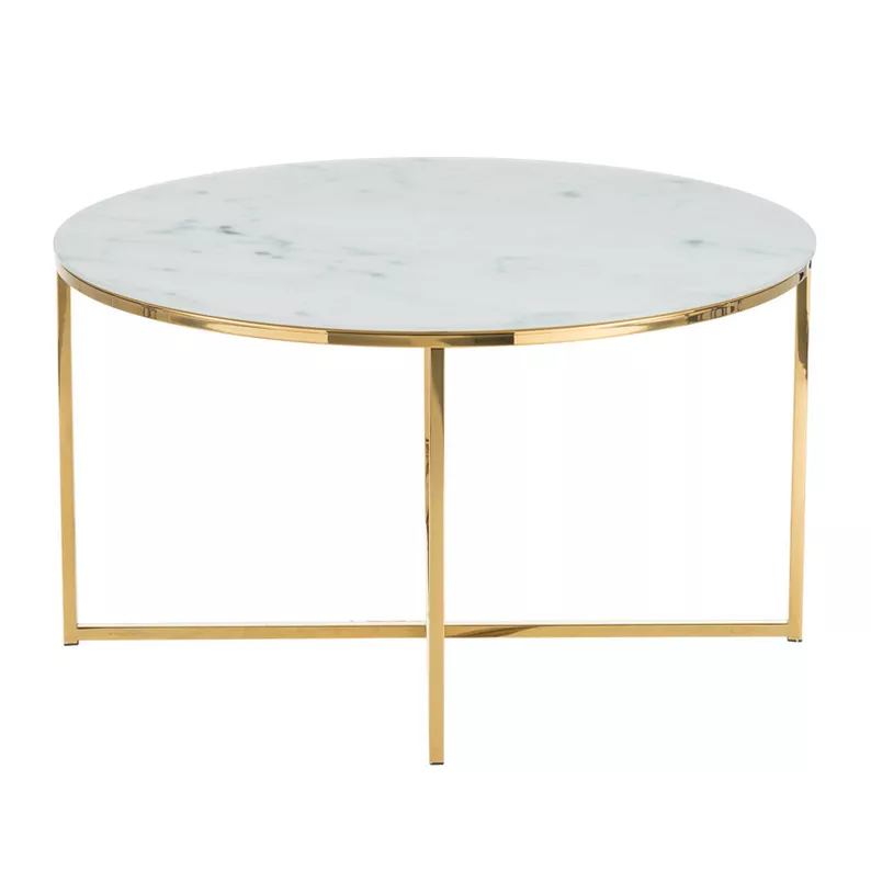 ALISMA Table basse Ø 80 cm - base dorée