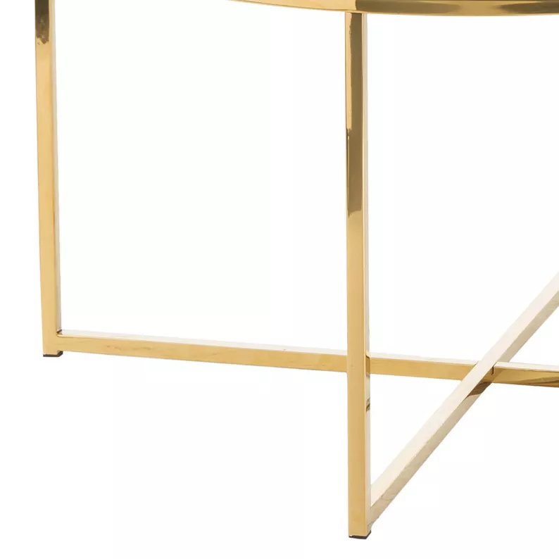 ALISMA Table basse Ø 80 cm - base dorée