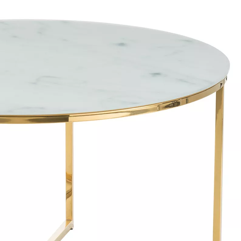 ALISMA Table basse Ø 80 cm - base dorée