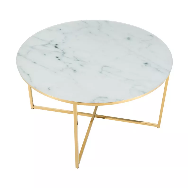 ALISMA Table basse Ø 80 cm - base dorée