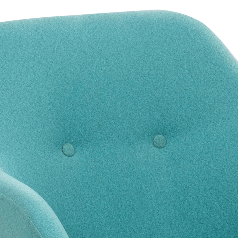 ENISA Chaise rembourrée turquoise pieds bois