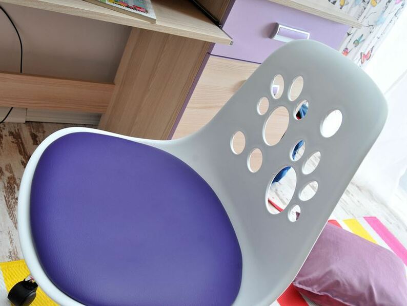FOOT Chaise de bureau enfant blanc / violet - Selsey