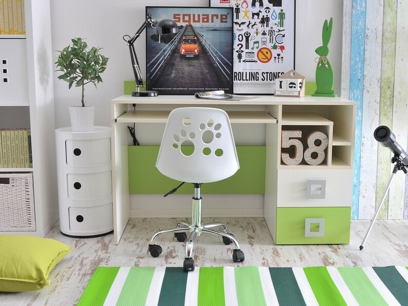 FOOT Chaise de bureau enfant blanc / vert
