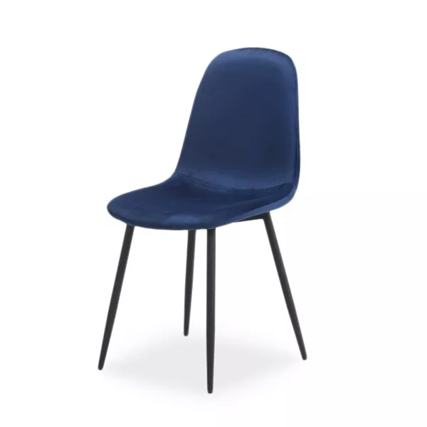 Chaise rembourrée Arriba velours bleu marine