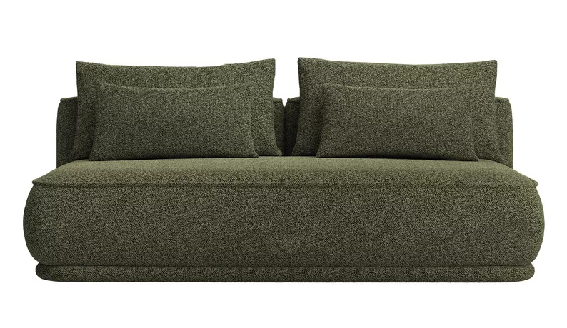 Kanapa rozkładana trzyosobowa Leanno z pojemnikiem oliwkowa boucle