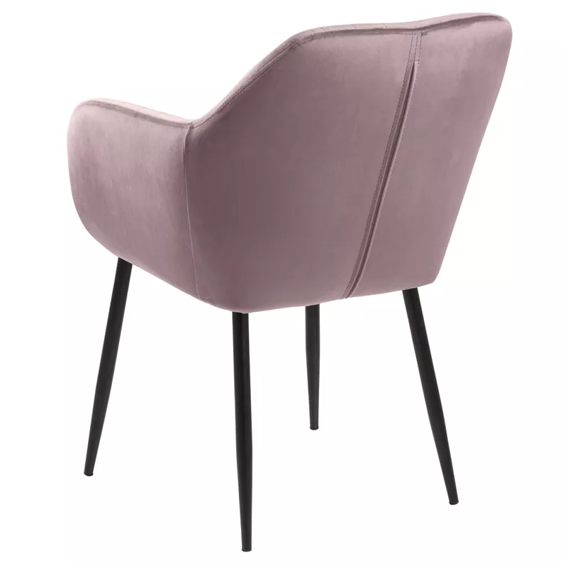 ELIDI Chaise rembourrée velours rose poudré pieds métal