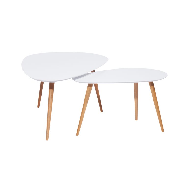 Set de table basse Randers 116 x 66 cm et 75 x 43 cm blanc