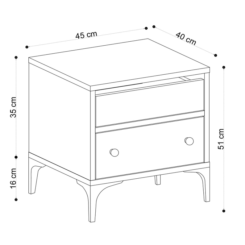 Table de chevet Oreb avec un tiroir en chêne