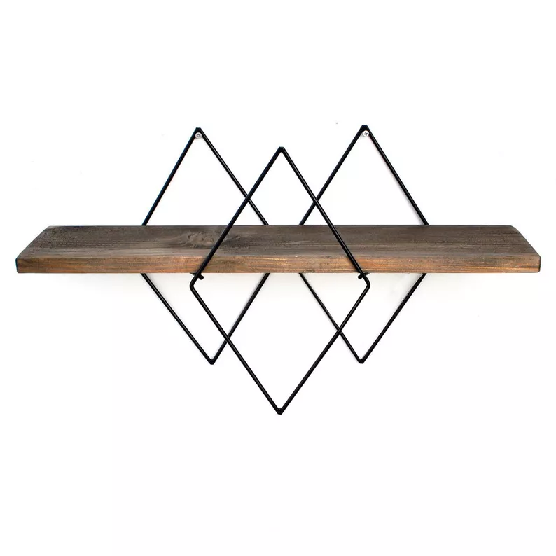 ANKAA Étagère moderne 60 cm noir / noyer