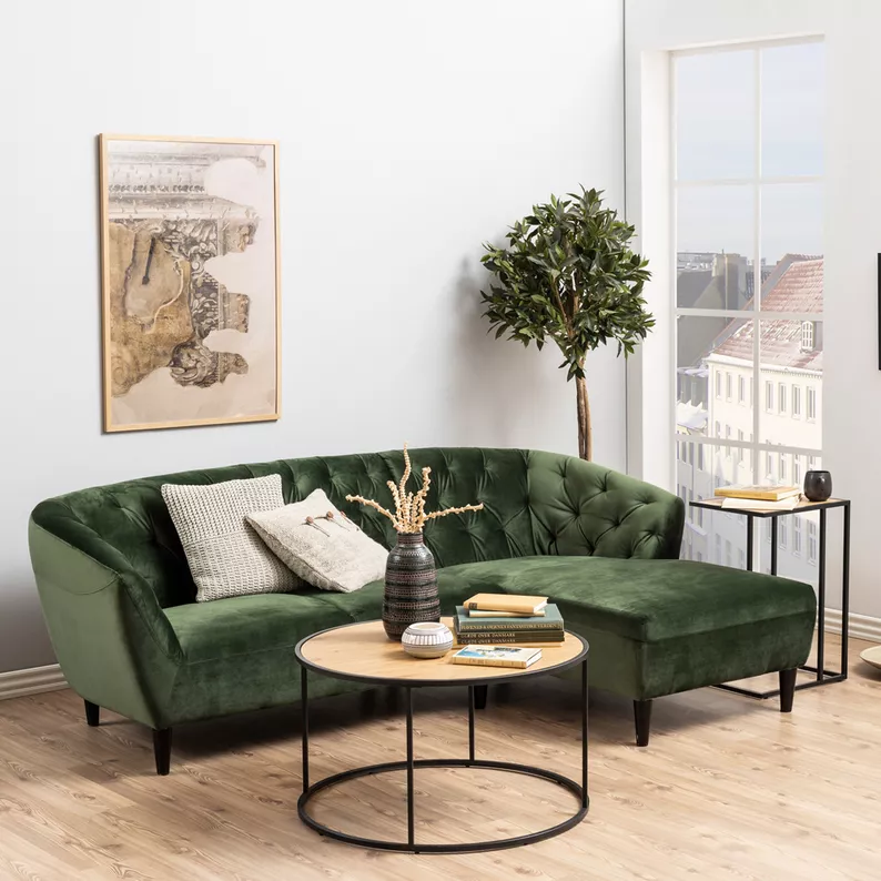 MAGERTA Table basse industrielle sur un cercle diamètre 80 cm