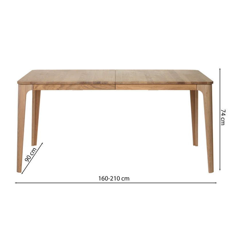 Table extensible Borisee 90x160-210 cm chêne