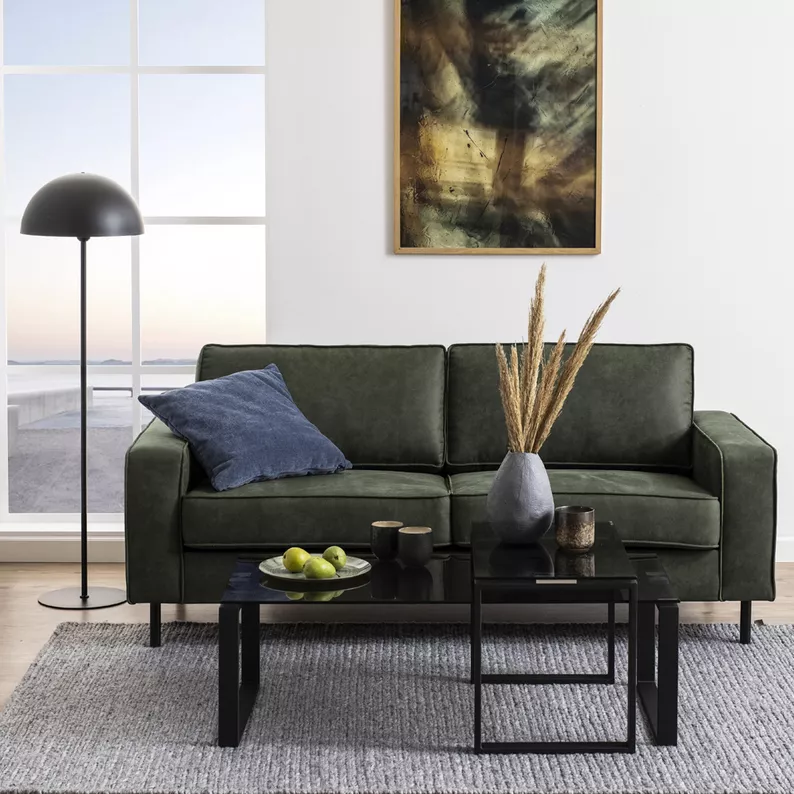 BANJOLE Ensemble de deux tables basses verre fumé