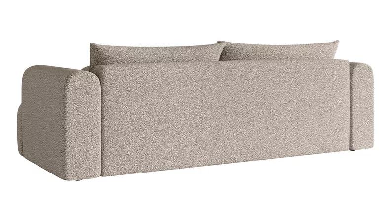 Kanapa trzyosobowa Dandelino z funkcją spania jasnobeżowa boucle