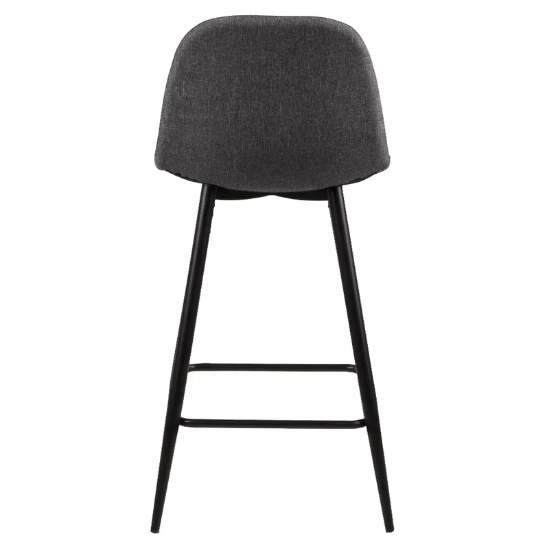 ZAKOMO Lot de deux tabourets tapissés avec galon gris sur un piètement noir de 91 cm