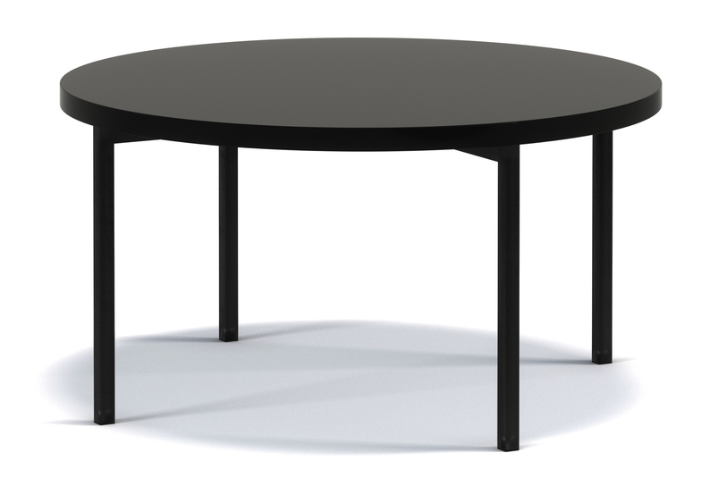 Table basse ronde Kortala 80 cm noir brillant