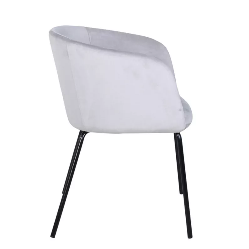 Chaise rembourrée en velours gris Ressator