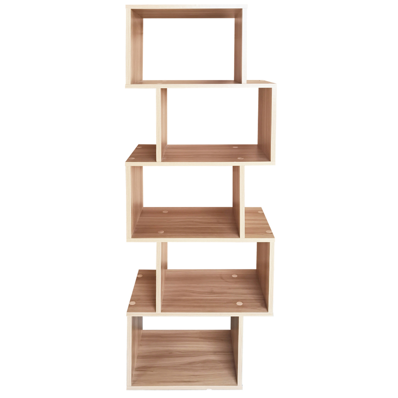 Bibliothèque meuble de rangement étagère à 5 niveaux effet bois