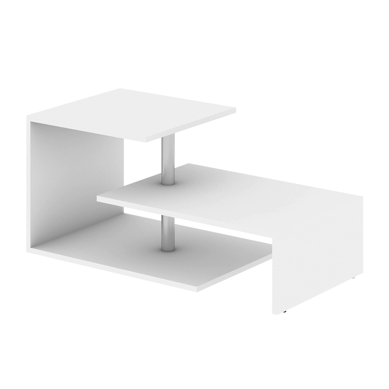 Table basse Dilky de style moderne 50x100 cm blanc