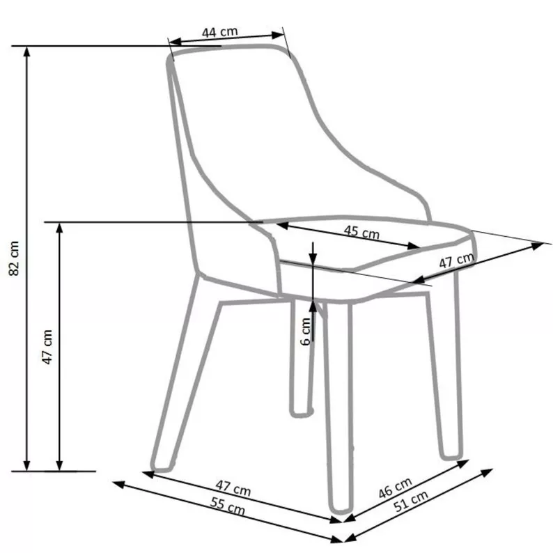BERLAS Chaise gris / chêne sonoma