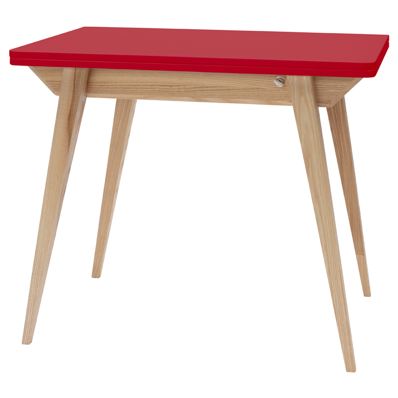 Table à rallonge enveloppe 65-130x90 cm rouge