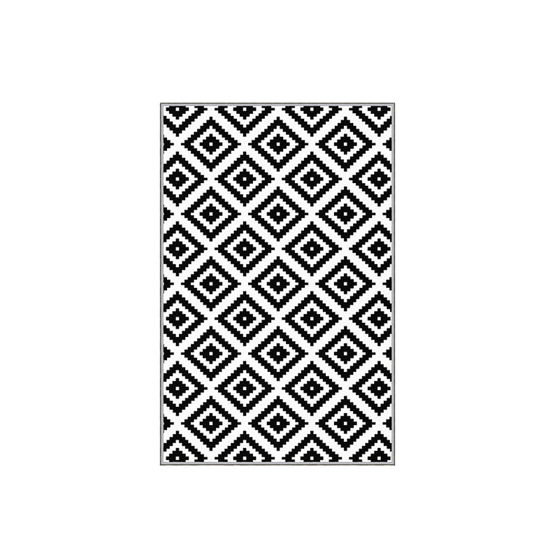 Tapis moderne Calculatt, 120x180 cm, blanc et noir