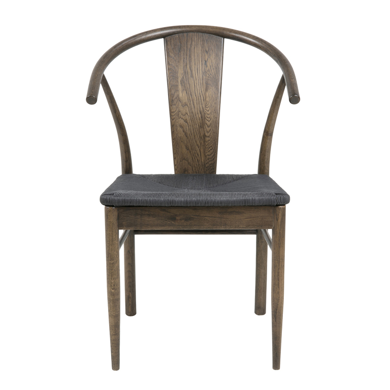 ABSOLUTNO Chaise en bois de chêne entièrement fumé, assise noire