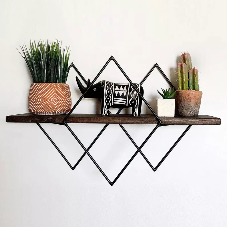 ANKAA Étagère moderne 60 cm noir / noyer