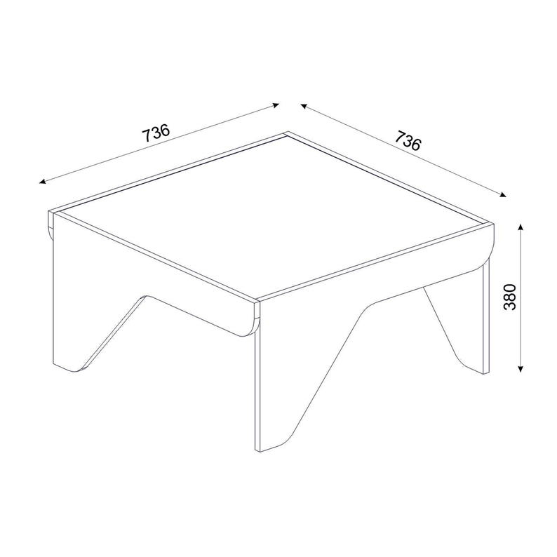 Table basse Meiza avec plateau en verre, blanc