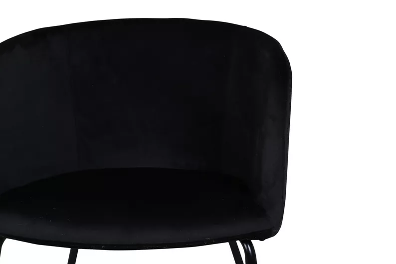 Chaise rembourrée en velours noir Ressator
