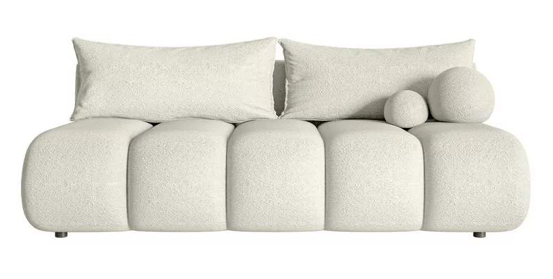 Kanapa trzyosobowa Dandelino Mini z funkcją spania kremowa boucle