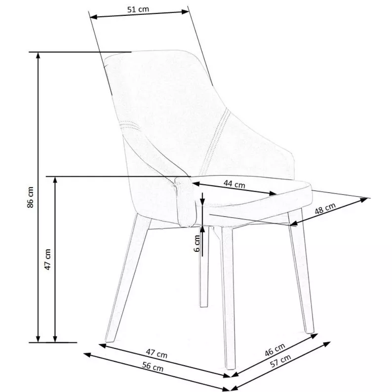 BERLAS Chaise tapissée gris foncé en velours / chêne miel