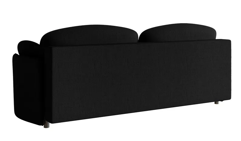 Kanapa rozkładana trzyosobowa Raviolo z pojemnikiem czarna szenil hydrofobowy