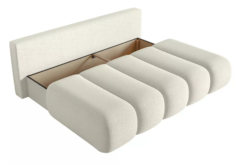 Kanapa trzyosobowa Dandelino Mini z funkcją spania kremowa boucle