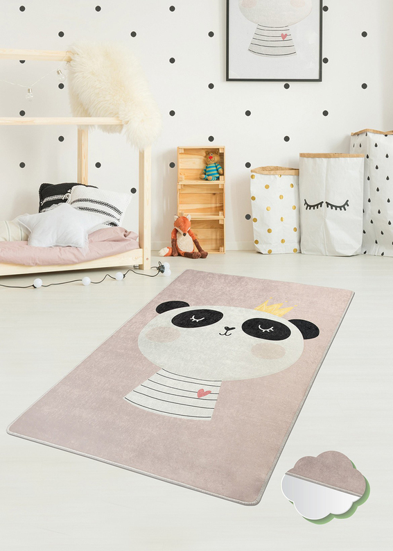 DINKLEY Tapis pour chambre d'enfant Panda 140x190 cm