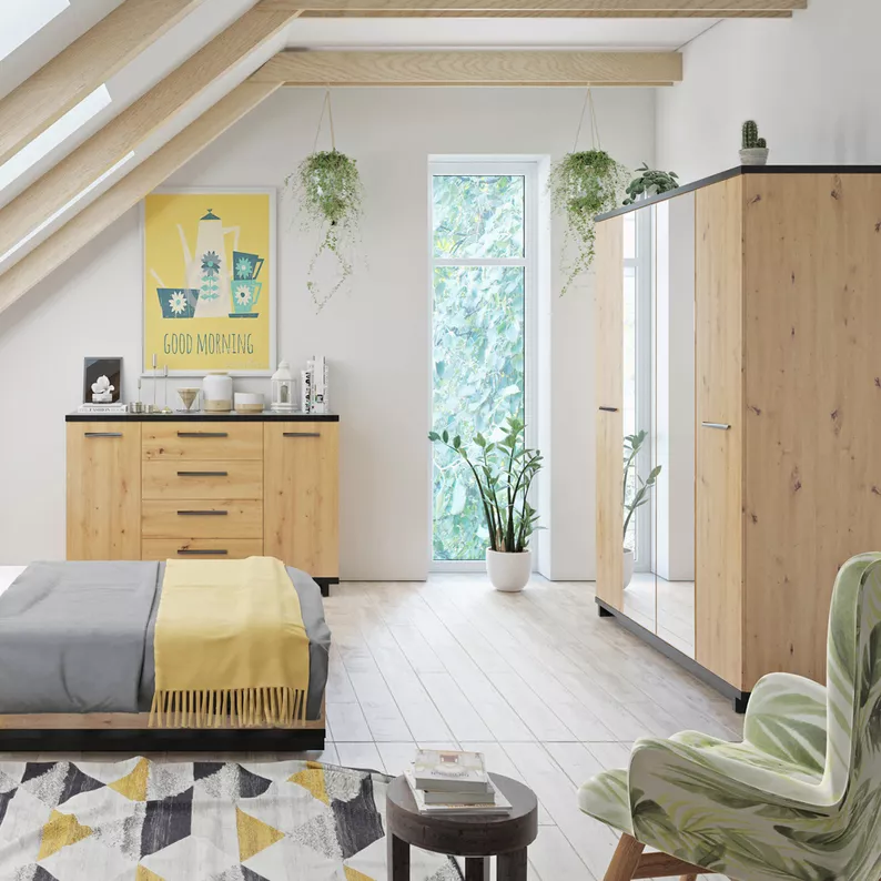 COLLARD Armoire 4 portes avec miroir
